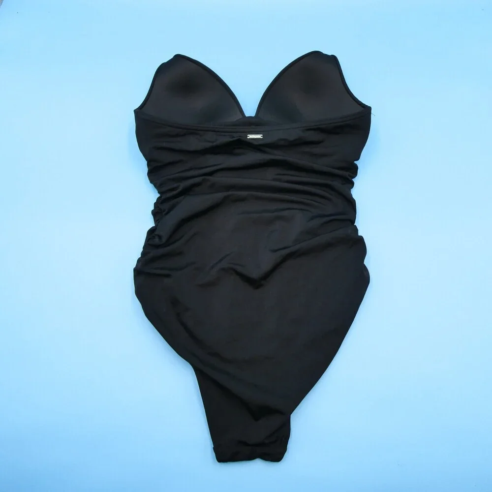 Victorias‎ Secret Small One Piece Swimsuit Black Padded Halter Strap VS Swim New